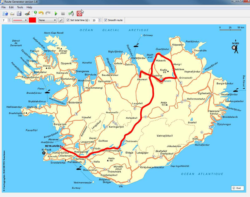 Le logiciel et le tracé initial.