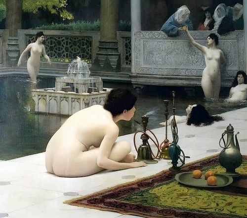 fumeuse de narguilé -le bain turc.jpg